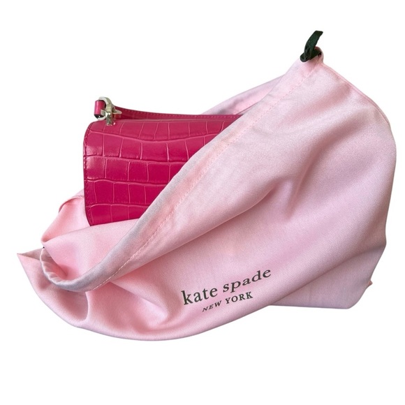 $449 Retail NWOT Kate Spade Audrey Croc Embossed 3-Way Pink Crossbody & Dust - Picture 13 of 13